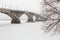 Road bridge over the Volga river in Saratov, Russia