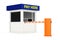 Road Car Barrier and Parking Zone Booth with Pay Here Sign. 3d R