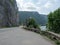 Road in the Cazane gorge on the Danube river, Romania