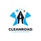 Road cleaning logo vector