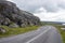 Road in the cliff landscape. Ireland