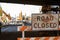 Road Closed Barricade Blocks Access To Major Interstate Construction