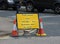 Road closed sign repairs business highway public information notice