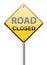 Road closed traffic sign