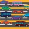 Road collapse and traffic jams background with