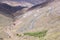 Road in the colored mountain near Purmamarca, Argentina