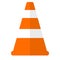 Road cone, safety gear and equipment flat icon