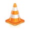 Road cone on white