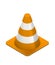 Road cone on white