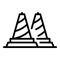 Road cones icon, outline style