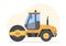 Road Construction and Highway Maintenance Workers Working on Asphalt Roads with Drilling Machine on Flat Cartoon Illustration