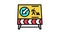 road construction sign color icon animation