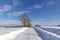 Road in the countryside after heavy snowfall in central Europe