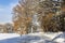 Road in the countryside after heavy snowfall in central Europe