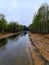 Road in the countryside after the spring rain.