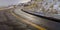 Road with cracks in Salt Lake City in winter