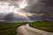 Road crosses a prairie