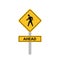 road crossing ahead go slow sign for roads. traffic rules sign board