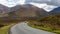Road crossing through Isle of Skye in Scotland.