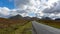 Road crossing through Isle of Skye in Scotland.