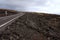 Road crossing a lava flow