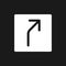 Road curves to right arrow dark mode glyph ui icon