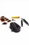 Road Cycling Concepts. Complete Set of Road Bike Inner Tube Repairing Kit Against White