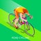 Road Cyclist Bicyclist Athlete Summer Games Icon Set.