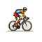 Road cyclist hand-drawn illustration. Cyclist. Vector doodle style cartoon illustration