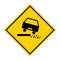 Road danger car icon, traffic street caution sign, roadsign vector illustration, warning vehicle