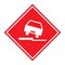 Road danger car icon, traffic street caution sign, roadsign vector illustration, warning vehicle