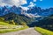 The road descends into Val de Funes