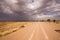 Road on a desert in Africa