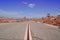 Road through desert landscape