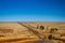 Road through empty grassland