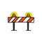 Road fence barrier doodle icon, vector illustration