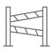 Road fence thin line icon, construction and border, barrier sign, vector graphics, a linear pattern on a white