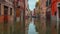 Road of the flooded Italian city