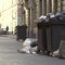 Road and footpath full of garbage Dirty street