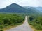 Road. Forested mountains. Landscape nature. Africa, Ethiopia.