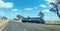 Road Freight Train Pulled Into A Highway Rest Stop