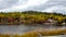 On the road, Front of the lake, autumn colors, Tadoussac Quebec