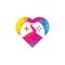 Road Game heart shape concept logo design template.