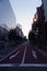 Road that goes into the distance. Evening walk in the streets of Tokyo