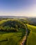 Road going through forests and villages of the Liptov region in Slovakia