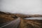 Road going through Scottish Highlands near Lochinver.