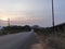 A road going in village in evening time