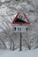 Road grade 13 per cent, road sign in winter