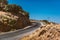 road in greece hills. Asphalt road on the cliffs. Lovely scenery and landscape