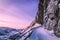 Road High in Mountains, Winter Landscape in Norway